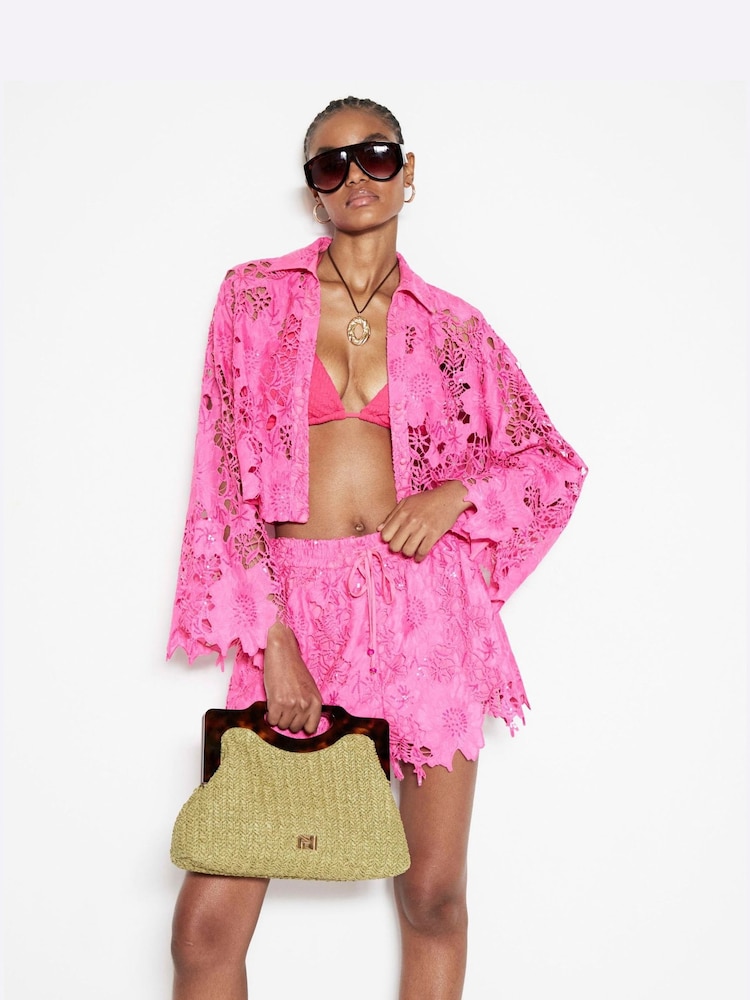 River Island Pink Sequin Shorts - Image 2 of 6