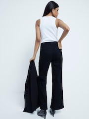 River Island Black High Waisted Wide Leg Karma Jeans - Image 3 of 6