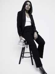 River Island Black High Waisted Wide Leg Karma Jeans - Image 4 of 6