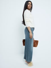 River Island Blue Relaxed Straight Fit Jeans - Image 1 of 6