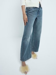 River Island Blue Relaxed Straight Fit Jeans - Image 4 of 6