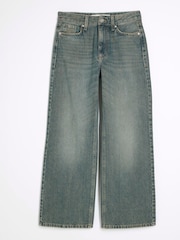 River Island Blue Relaxed Straight Fit Jeans - Image 5 of 6