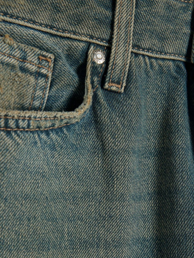 River Island Blue Relaxed Straight Fit Jeans - Image 6 of 6