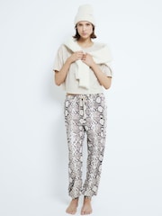 River Island Brown Snake Print T-Shirt and Joggers Pyjamas Set - Image 2 of 6