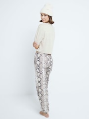 River Island Brown Snake Print T-Shirt and Joggers Pyjamas Set - Image 3 of 6