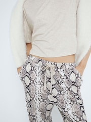 River Island Brown Snake Print T-Shirt and Joggers Pyjamas Set - Image 4 of 6