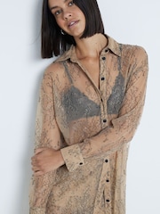 River Island Sheer Lace Shirt - صورة 1 من 6