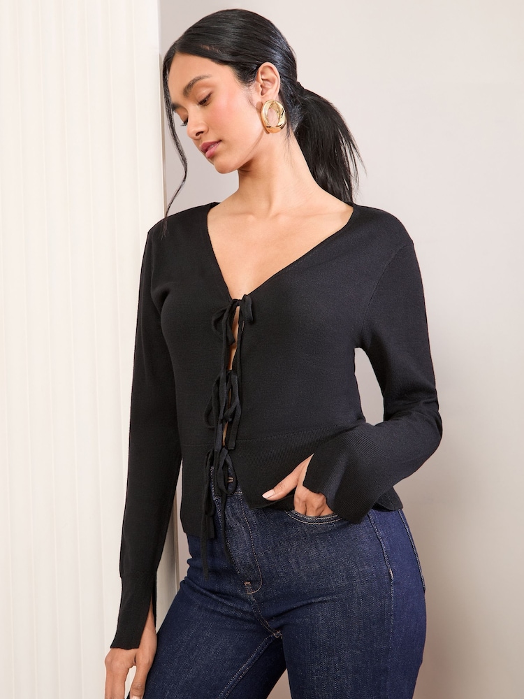 Negro - Friends Like These Tie Front Cardigan - Imagen 2 de 4 Negro - Friends Like These Tie Front Cardigan - Imagen 2 de 4