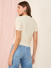 Friends Like These Ivory Short Sleeve Cardigan - Image 5 of 5