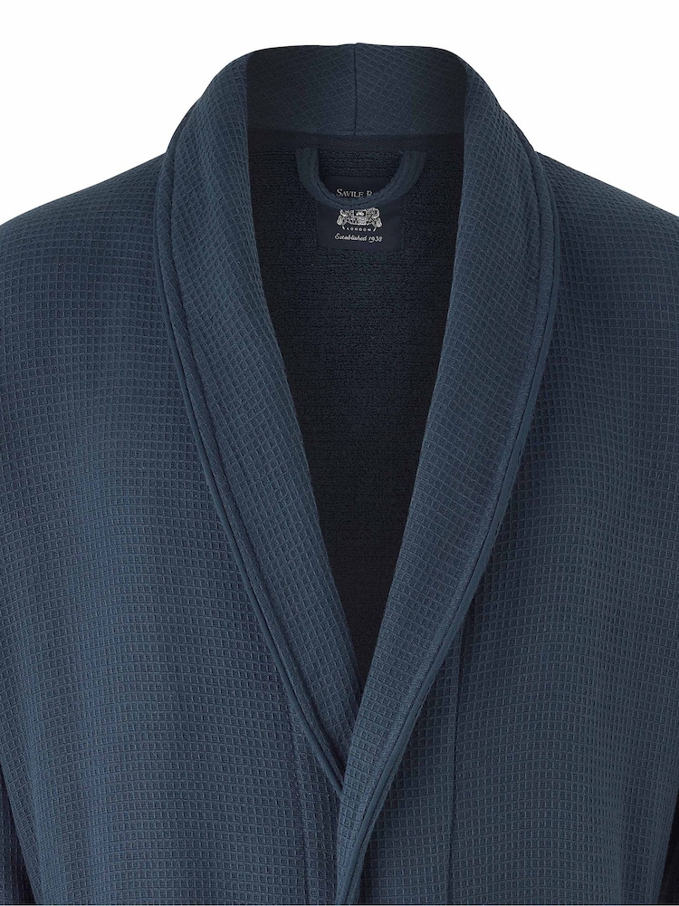 The Savile Row Company Waffle 100% Cotton Dressing Gown With Lining - Image 2 of 4