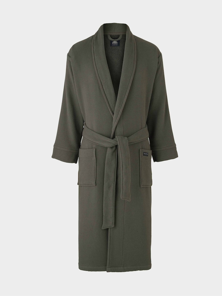 The Savile Row Company Waffle 100% Cotton Dressing Gown With Lining - Image 1 of 4