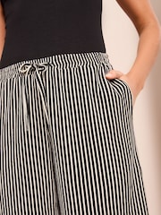 Friends Like These Black Stripe Crinkle Jersey Wide Leg Trousers - Image 3 of 4