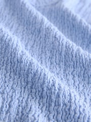 Blue Sleeveless Textured V-Neck Tank Top - Image 8 of 8