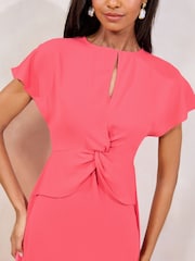 Rosa - Lipsy Keyhole Knot Front Short Sleeve Midi Dress - Imagen 2 de 4