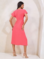 Rosa - Lipsy Keyhole Knot Front Short Sleeve Midi Dress - Imagen 4 de 4