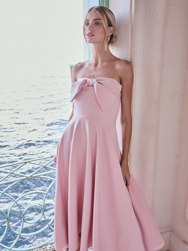 Lipsy Bow Bandeau Prom Midi Dress - Bild 1 von 4 Lipsy Bow Bandeau Prom Midi Dress - Bild 1 von 4
