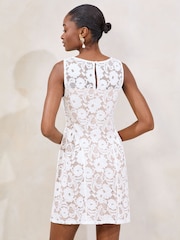 Lipsy Ivory Lace Sleeveless Mini Skater Dress - Image 4 of 4