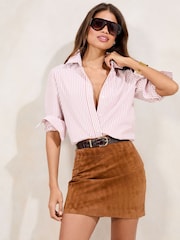 Lipsy Brown Stripe Poplin Shirt - Image 3 of 5