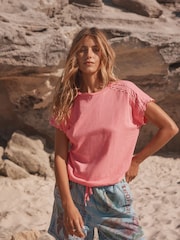 Rosa brillante - Short Sleeve Bubblehem T-Shirt - Imagen 1 de 8