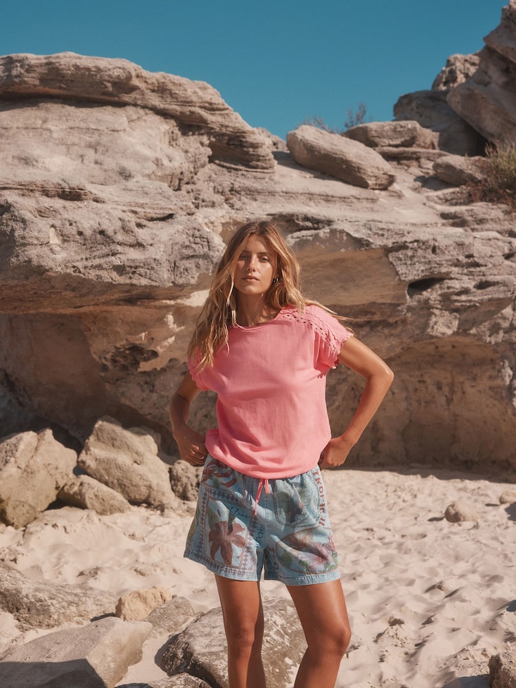 Rosa brillante - Short Sleeve Bubblehem T-Shirt - Imagen 2 de 8