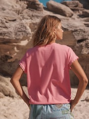 Rosa brillante - Short Sleeve Bubblehem T-Shirt - Imagen 3 de 8