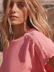Rosa brillante - Short Sleeve Bubblehem T-Shirt - Imagen 4 de 8