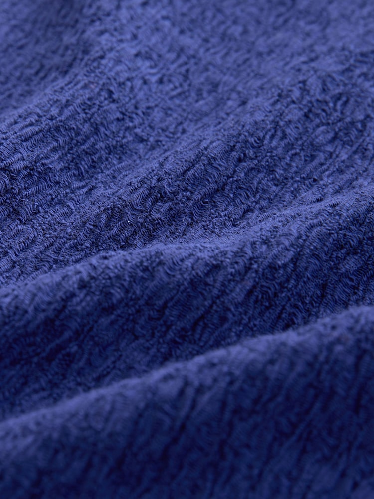 Blue Textured Short Sleeve V-Neck T-Shirt - Image 2 of 3