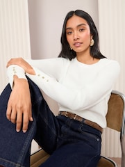 Friends Like These Ivory Long Sleeve Crew Neck Jumper - Image 1 of 5