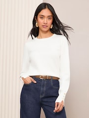 Friends Like These Ivory Long Sleeve Crew Neck Jumper - Image 2 of 5