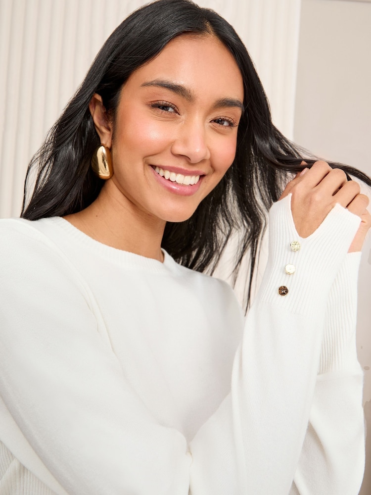 Friends Like These Ivory Long Sleeve Crew Neck Jumper - Image 4 of 5