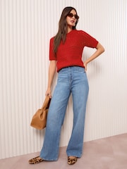Friends Like These Red Crochet Knitted Top - Image 2 of 4