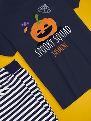 Personalised Halloween Girls Spooky Squad Pyjamas by Stitch Style - Image 4 of 6