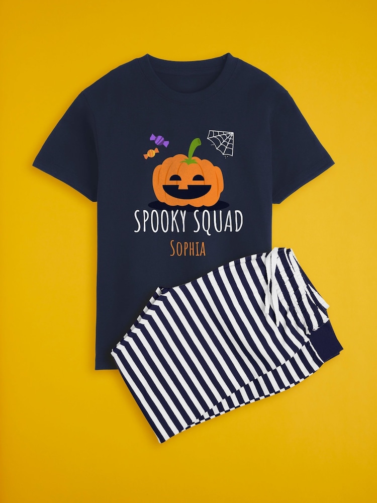 Personalised Halloween Girls Spooky Squad Pyjamas by Stitch Style - Image 1 of 6