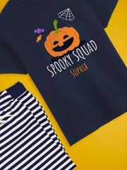 Personalised Halloween Girls Spooky Squad Pyjamas by Stitch Style - Image 4 of 6