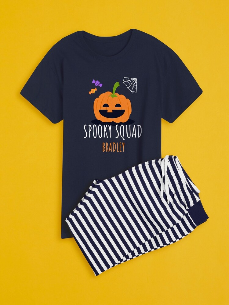 Personalised Halloween Boys Spooky Squad Pyjamas by Stitch Style - Image 1 of 6
