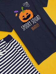 Personalised Halloween Boys Spooky Squad Pyjamas by Stitch Style - Image 4 of 6