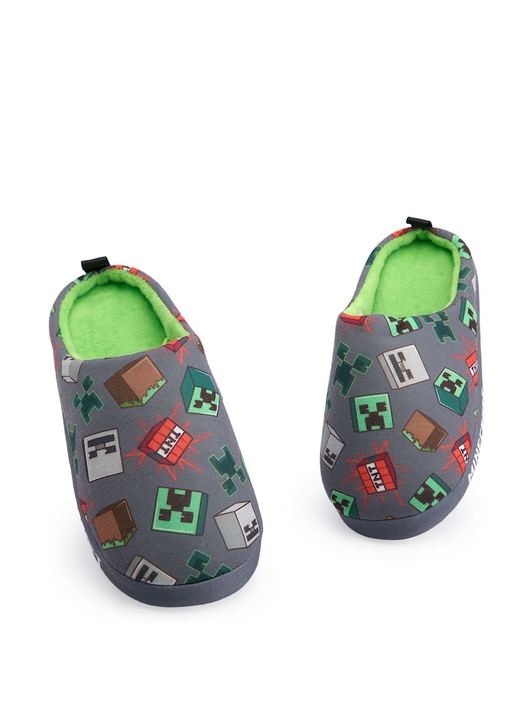 Vanilla Underground Grey Minecraft Boys Slippers - Image 1 of 6