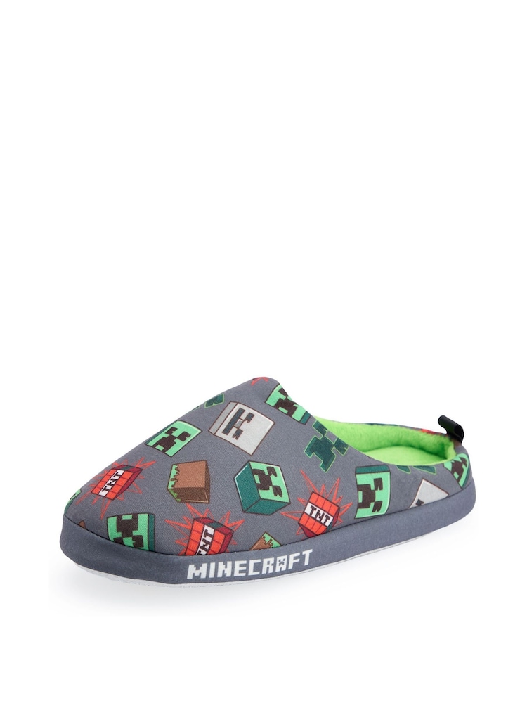 Vanilla Underground Grey Minecraft Boys Slippers - Image 2 of 6
