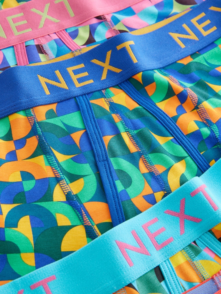 Bright Geometric Pattern A-Front Boxers 8 Pack - Image 12 of 12