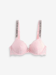 Victoria's Secret Angel Pink Add 2 Cups Push Up Shine Strap Bra - Image 1 of 3