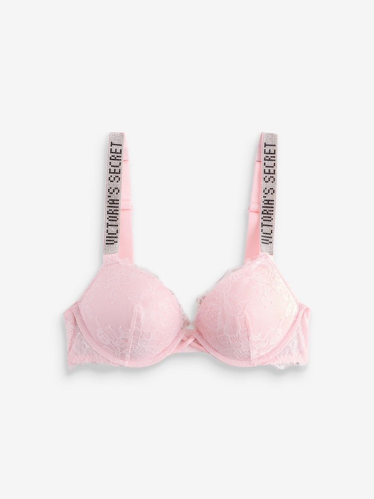 Victoria's Secret Angel Pink Add 2 Cups Push Up Shine Strap Bra - Image 1 of 3