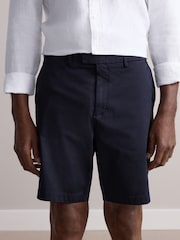 Navy Premium Sateen Chino Shorts - Image 1 of 10