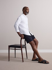 Navy Premium Sateen Chino Shorts - Image 3 of 10