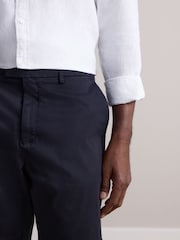 Navy Premium Sateen Chino Shorts - Image 6 of 10