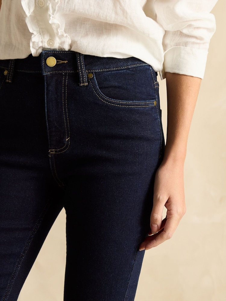 Joules Denim Dark Wash Skinny Fit Mid Rise Jeans - Image 4 of 7
