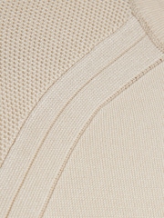 River Island Light Cream Slim Fit Waffle Half Zip Jumper - Image 6 of 6