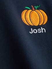 Boys Personalised Embroidered Pumkin Sweatshirt by Dollymix - Image 2 of 4