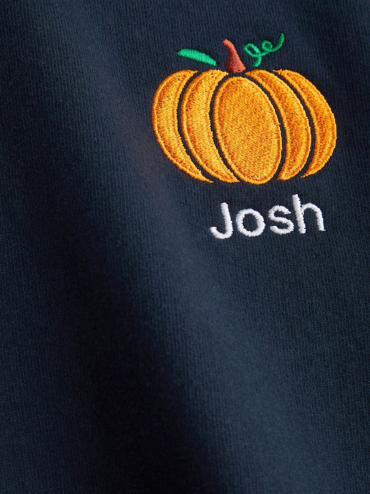 Boys Personalised Embroidered Pumkin Sweatshirt by Dollymix - Image 2 of 4