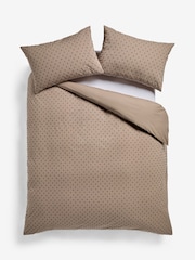 Brown Spot Dobby Duvet Cover and Pillowcase Set - Image 3 of 4