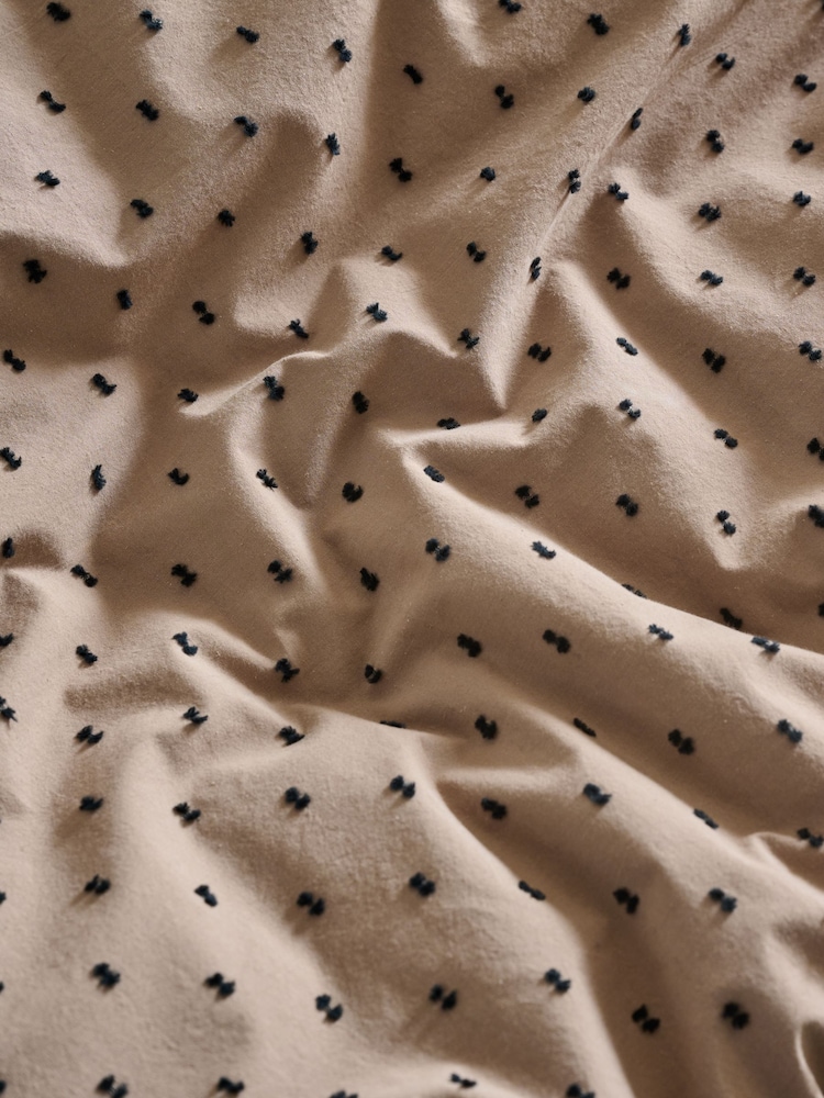 Brown Spot Dobby Duvet Cover and Pillowcase Set - Image 4 of 4